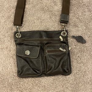 Roots leather crossbody bag